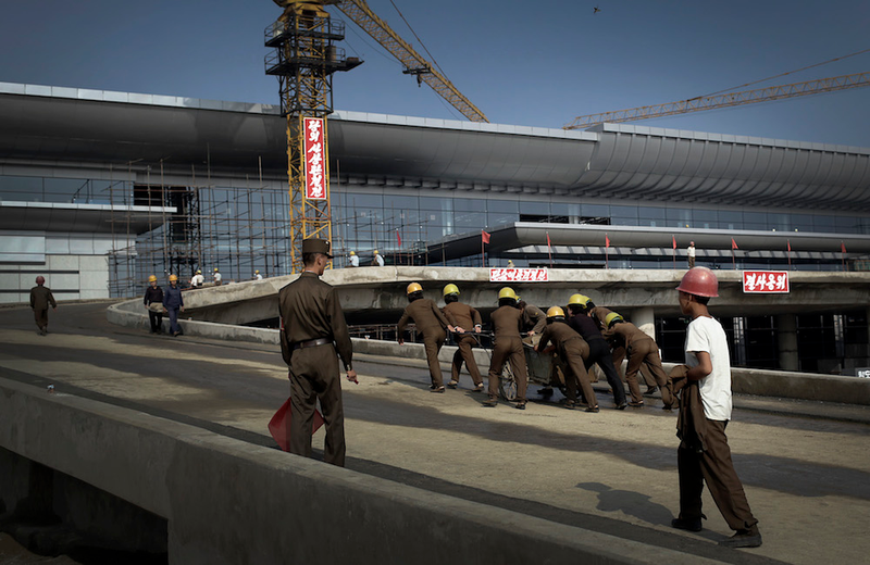 Illustration for article titled North Korea's New Airport Has a Chocolate Fountain and a Dark History